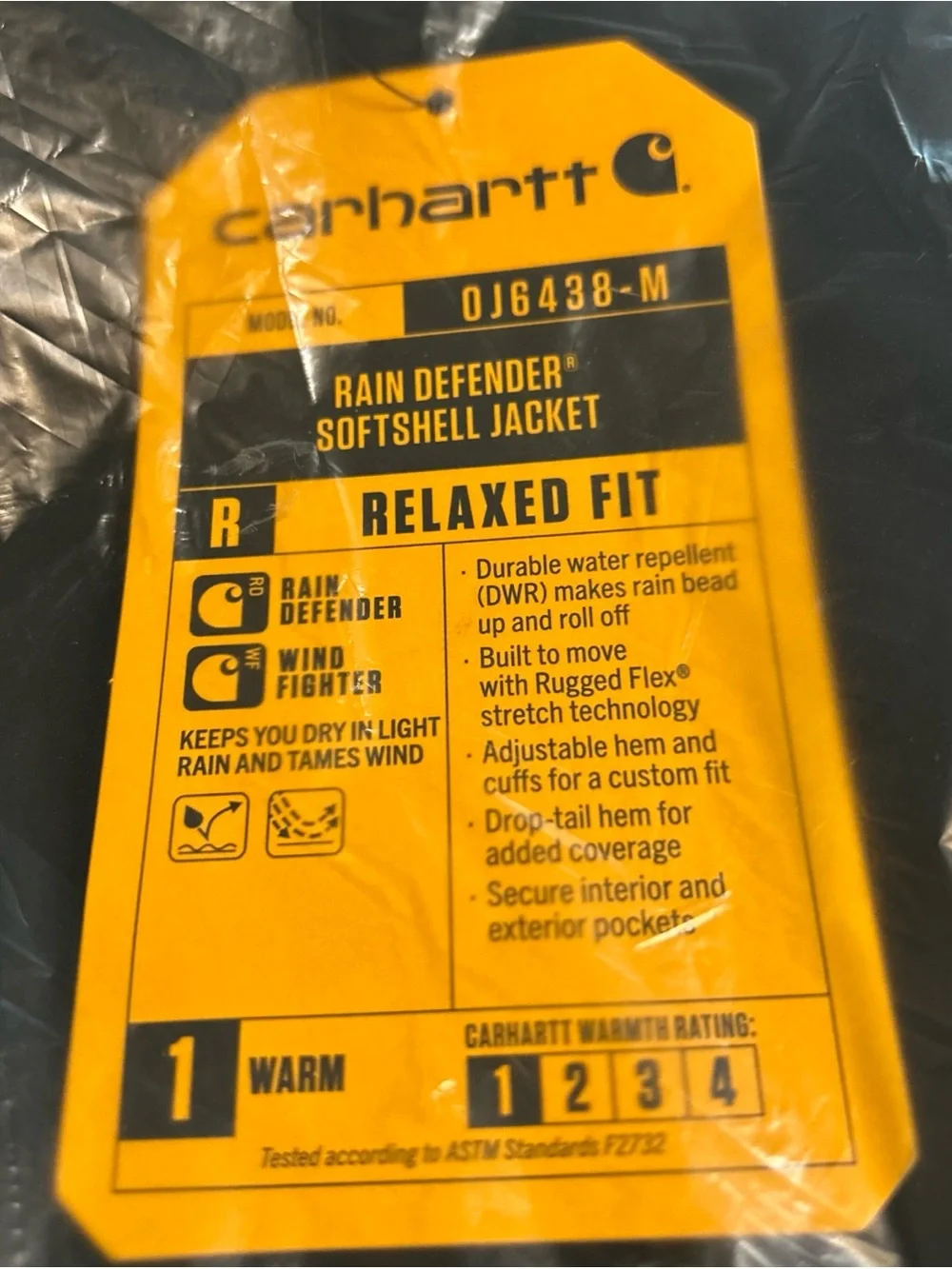 Carhartt Men's Rain Defender  Softshell Jacket, Black, XX-Large Relaxed Fit